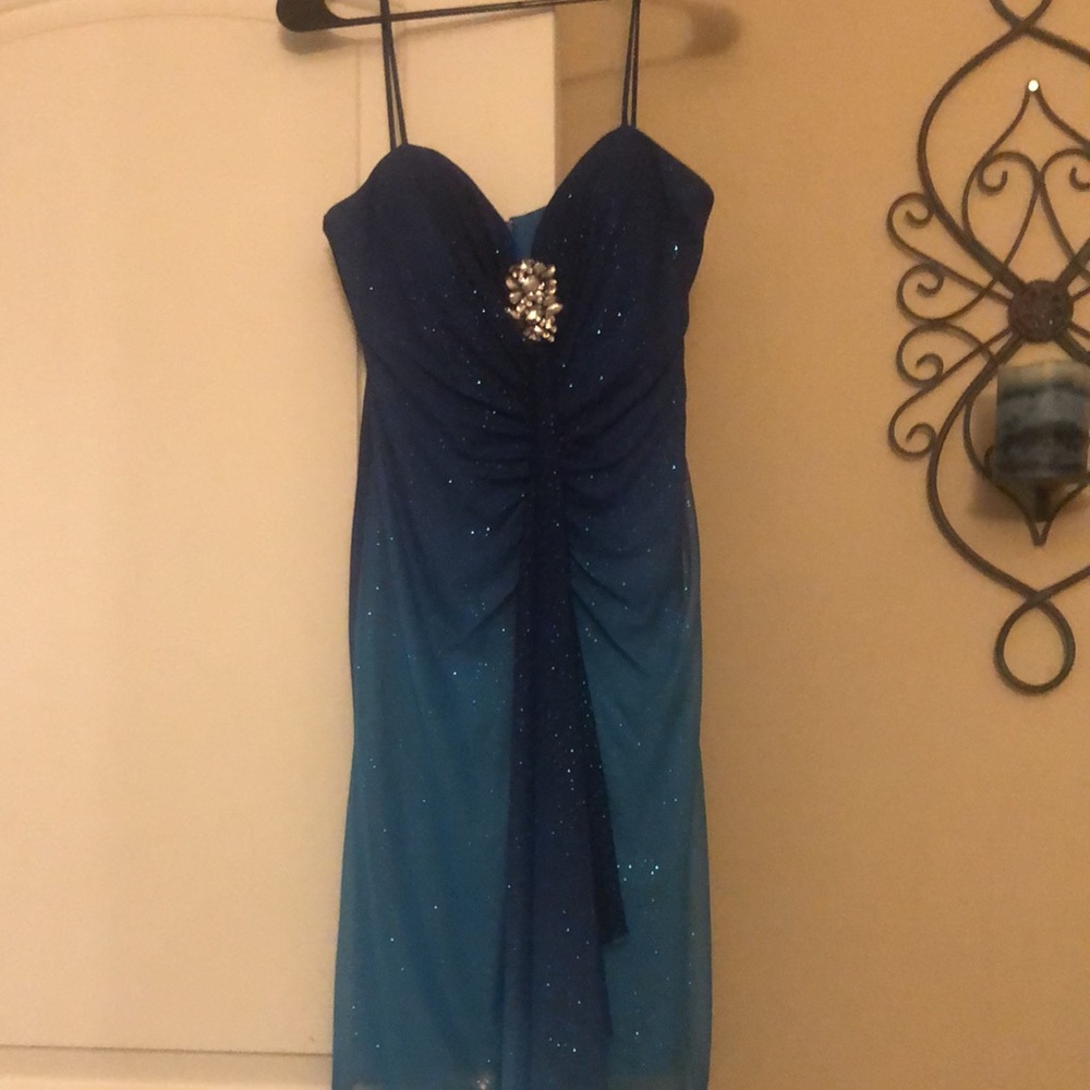 🌊 Prom blue ocean sparkle dress! Size 13/14